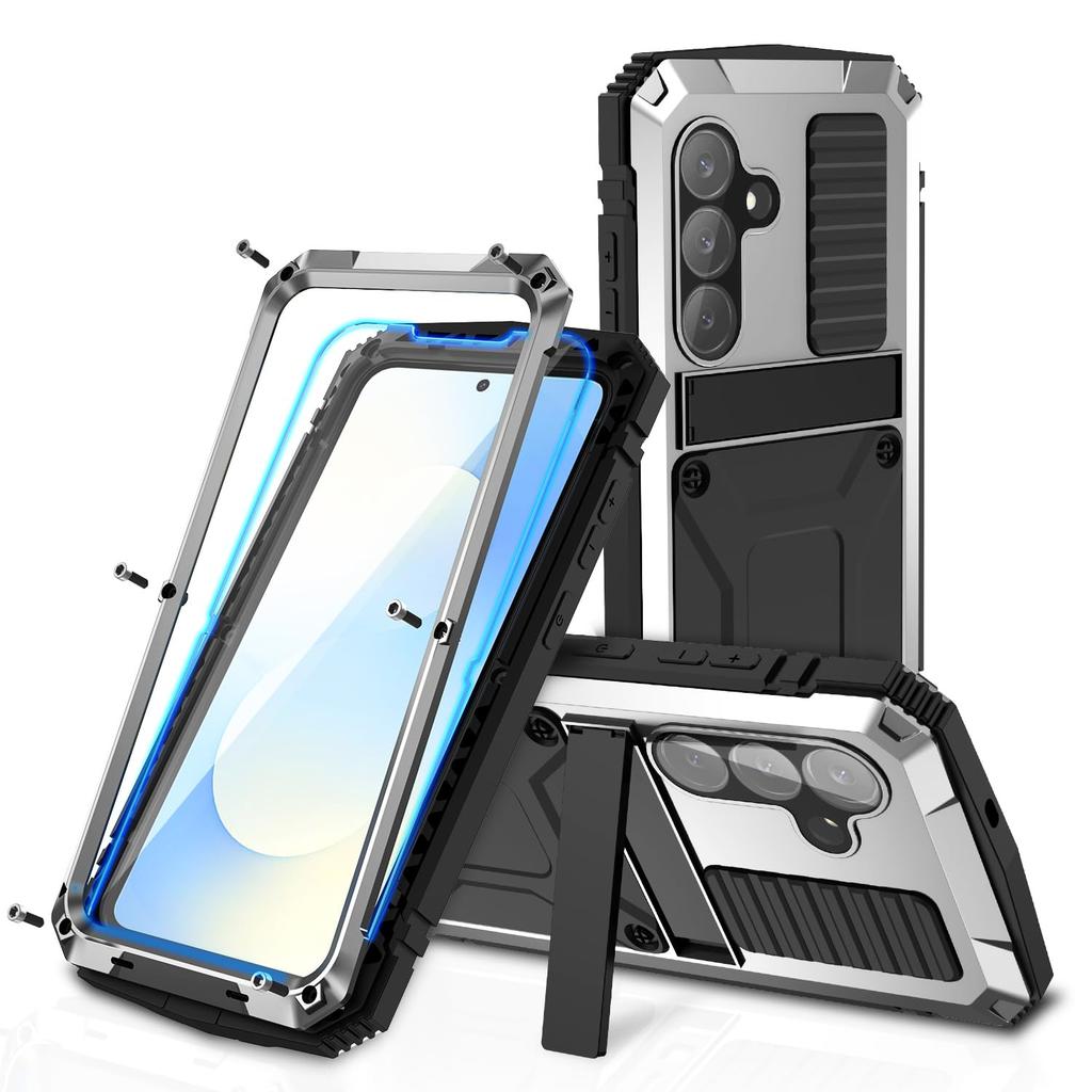 Für Samsung S25 Edge S21 FE S26 S24 S23 S22 Plus S20 Ultra A32 Metall Heavy Duty Hülle Metallischer Bumper Stoßfeste Displayschutzfolie