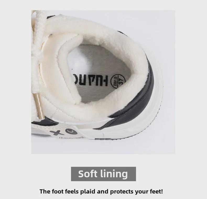 Women's High-Top Thick-Soled Warm Cotton Sneakers ZHQ5250-1 - Winter Cold-Proof, Plus Velvet, All-Match.