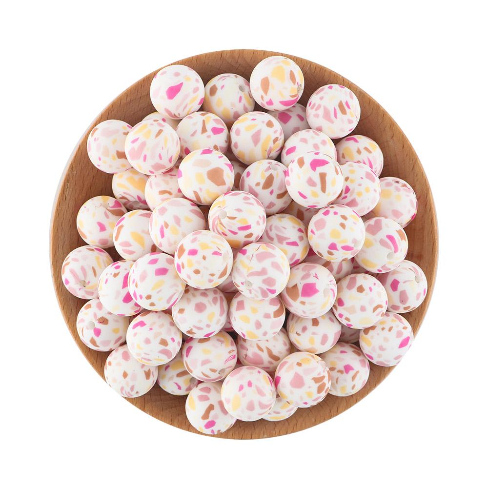 15MM Leopard Silicone Printed Beads 20pcs For Making DIY Jewelry Accessories Bracelet Necklace Making