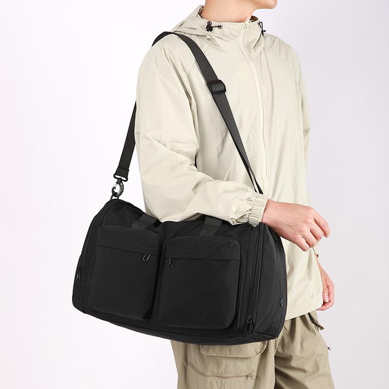 

Large Capacity Travel Storage Bag Women s Foldable Double Pocket Yoga Swimming Bag Dry and Wet Separation Short Travel Bag чорний