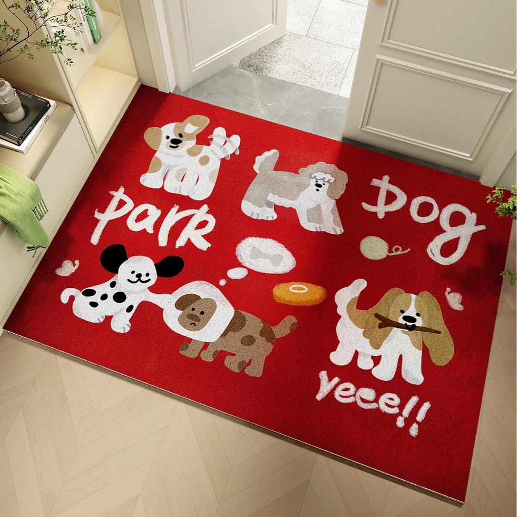 Silk Loop Cartoon Non-slip Entrance Door Mat | Dirt-resistant Foot Mat for Home