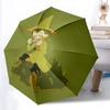 Snufkin pattern, automatic folding umbrella, portable and foldable design, 8 ribs, a Christmas or birthday gift.