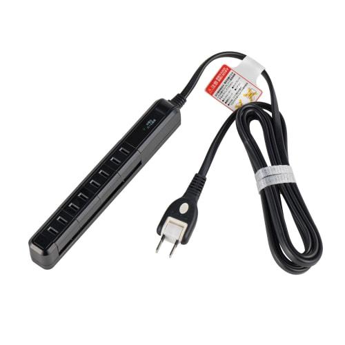 ELPA Lightning Slim Rotating Tap Power Tap Extension Cord 2m 4 Ports WBS-SL402SB(BK)