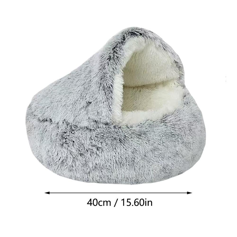 Winter Plush Pet Cat Bed Round Cat Cushion Cat House Warm Cats Basket Pet Sleep Bag Kitten Nest Anti-anxiety Puppy Kennel