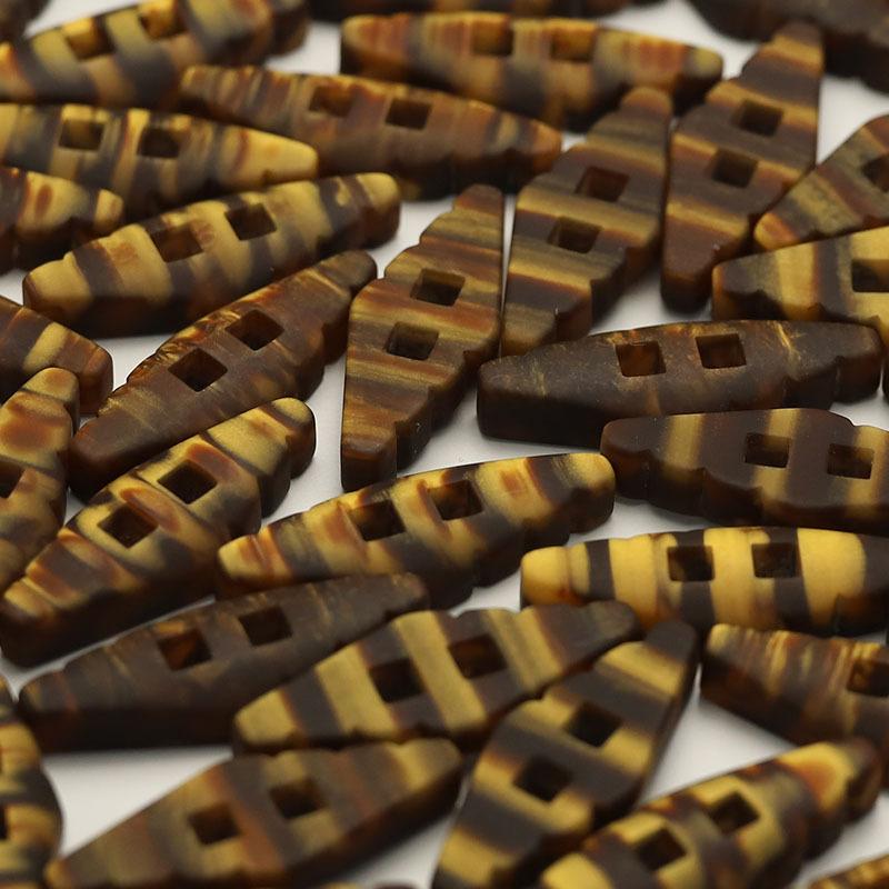 5Pcs Rhombus Two-Eyed Resin Buttons Double-Sided Woolen Fur Coat Buttons Women'S Jacket Trench Coat Decorative Buttons