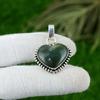 Natural Nephrite Gemstone Pendant 925 Sterling Silver Indian Jewelry For Girls