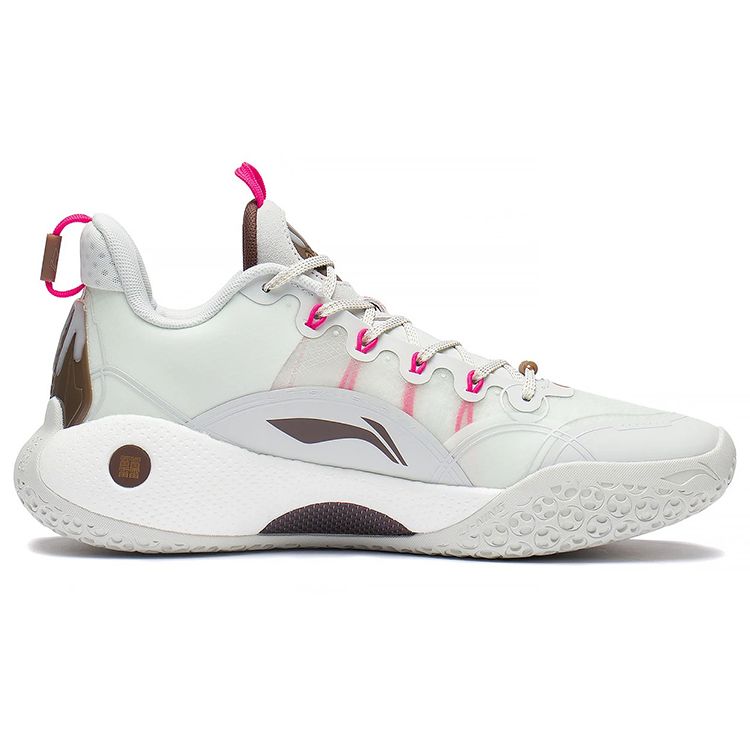 Li-Ning Yushuai 14 Low Fondant Icing Unisex Sneakers White Brown ABAR123-19