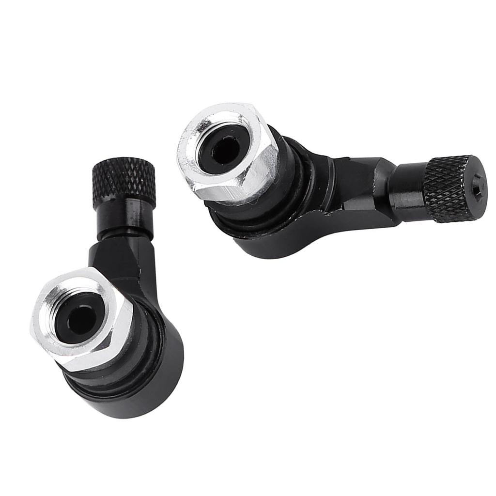 2pcs 11.3mm Universal Motorcycle Aluminum Wheels Tire Valve Stems Caps 90 Degree Black