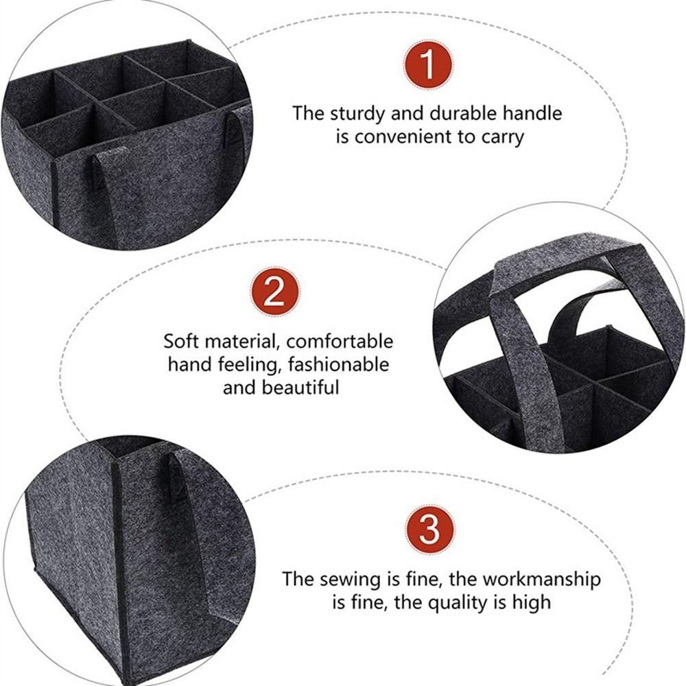 Protective Felt Wine Bottle Holder Bag 6 Bottles Wine Bottle Carrier Wine Bottle Cube Box  Home