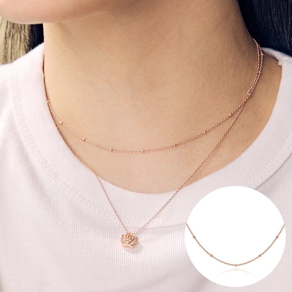 

[Rosemont] Silver Necklace Rc0159