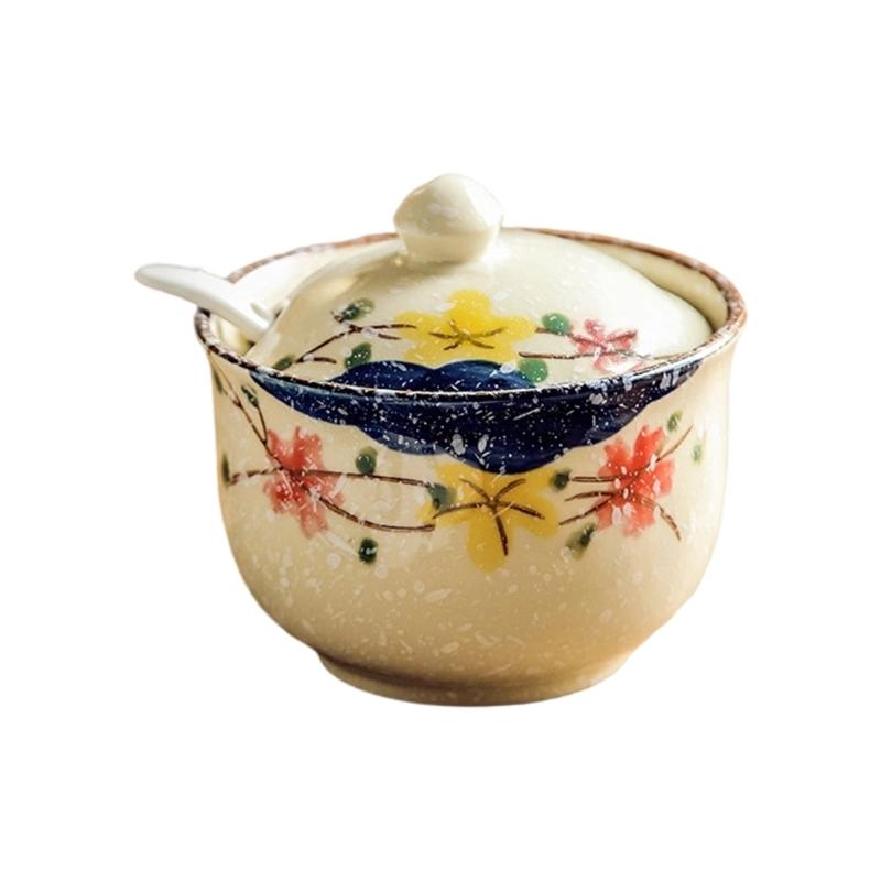 Elegant Ceramic Sugar Storage Jar with Salt Glaze Finish for Kitchen Organization Airtights Seal Prevents Moisture
