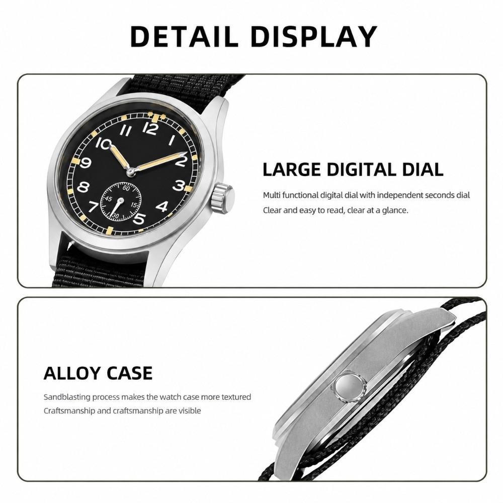 Analog Quartz Wristwatch Small Second Sub-Dial Retro Watch Vintage Luminous Watch Outdoor