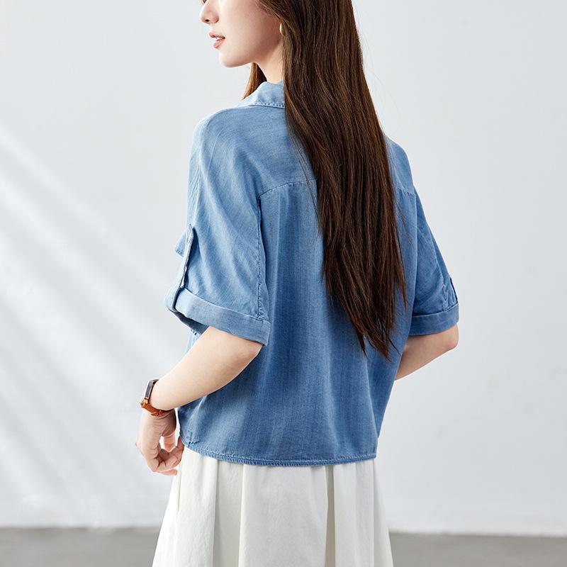 Tens Laisel Shirt for Women Short-sleeved Summer New Top Thin Casual Women's Shirt