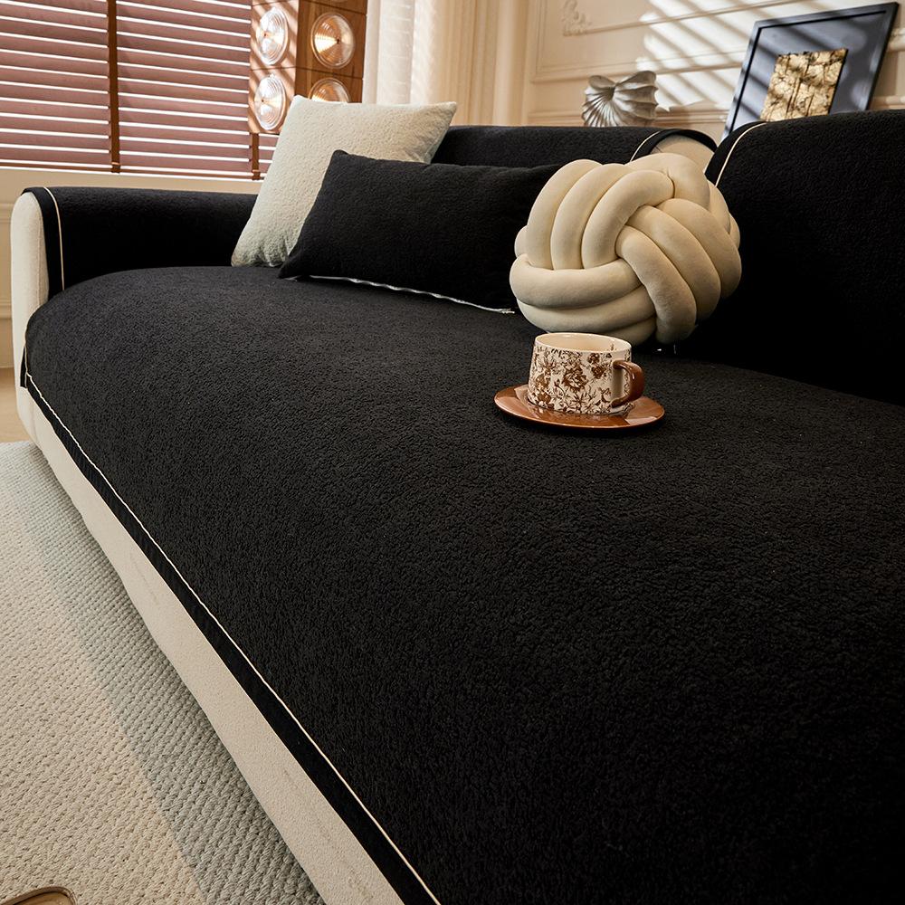 Cream Wind Seat Cushion Four Seasons Universal Sofa Cushion Chenier Non-Slip Modern Home Leather Sofa Cover Backrest Cover