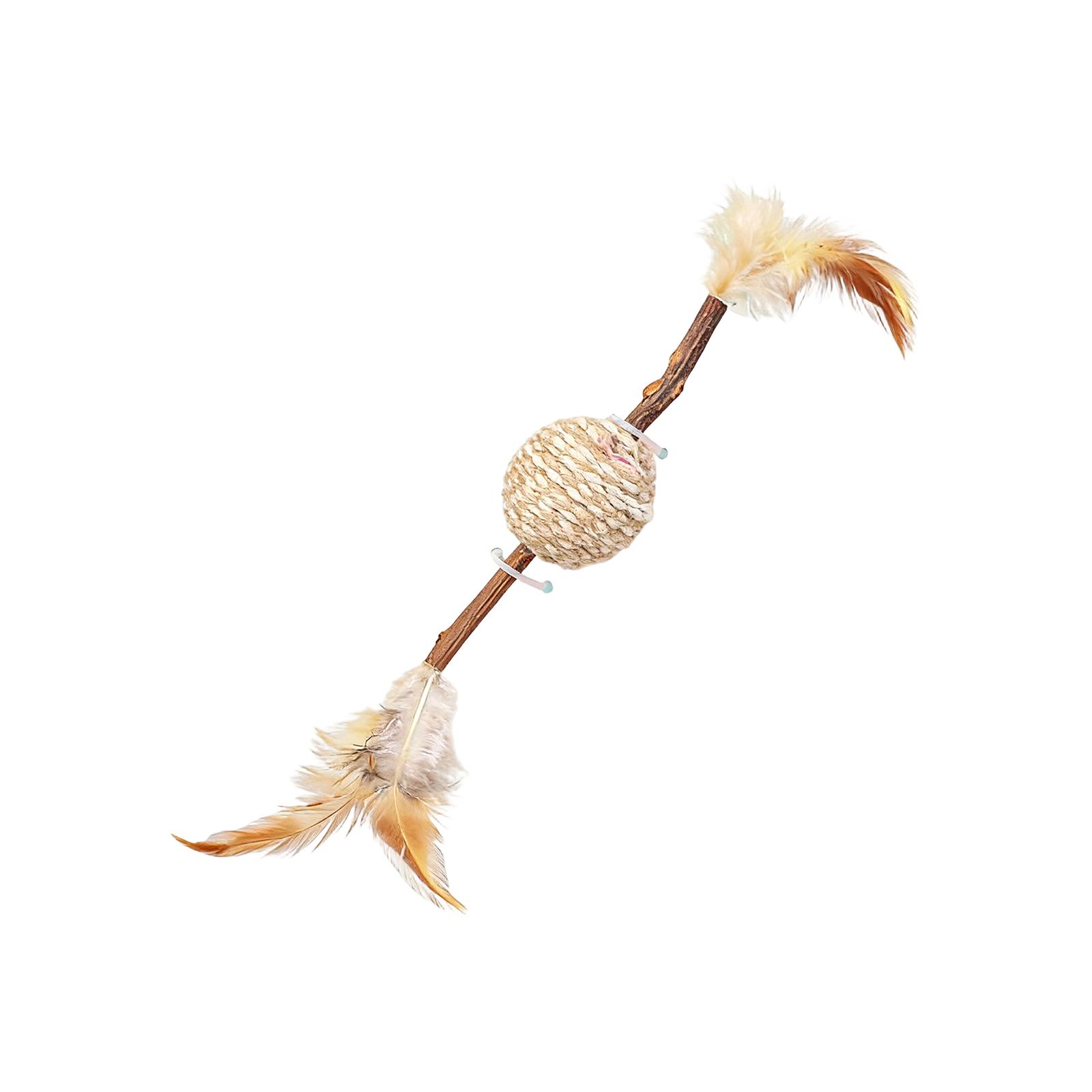 

Silvervine & Sisal Cats Chew Toys With Feathers - Interactive Molar Sticks For Kittens & Cats One Size