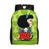 Mafaldas Green Heart Cool Backpack Gift Student Work Daypack for Men Women Laptop Canvas Bags