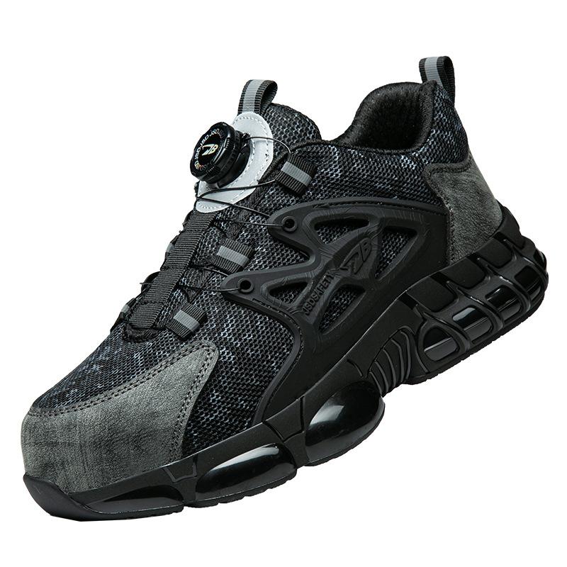 

NYWOOH Rotating Button Work Sneaker Men Steel Toe Safety Shoe Lightweight Work Protective Boot Puncture-Proof Antislip Footwear 46