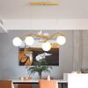 Nordic 12W Bird Chandelier E27 Three Color Dimming Dining Table Pendant Light Led Restaurant Decoration Indoor Lighting Fixtures