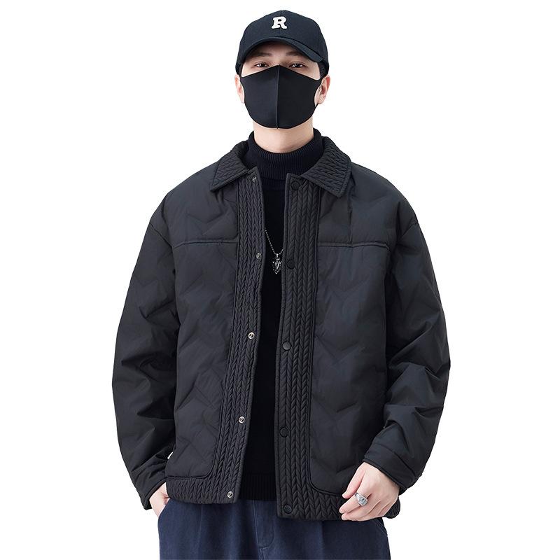 

Мужская короткая свободная и теплая куртка из белого утиного пуха с воротником пуховик XXXXL