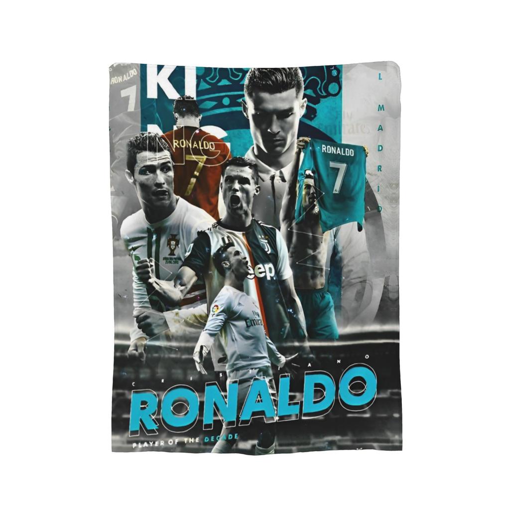 CR7 Football Blanket Cover Fleece Throw Blanket Bed Sofa Printed Soft Warm Bedspreads,