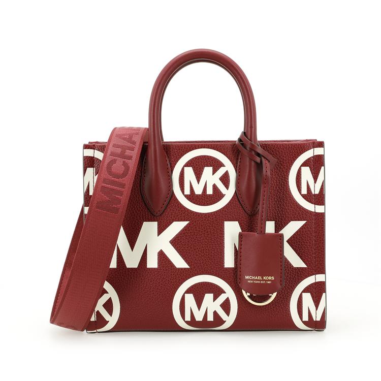 New MICHAEL KORS Mirella Leather Tote Bag, Shopping Bag, Handbag, Shoulder Bag, Crossbody Bag Small Women's Burgundy 35F3G7ZC5L-686