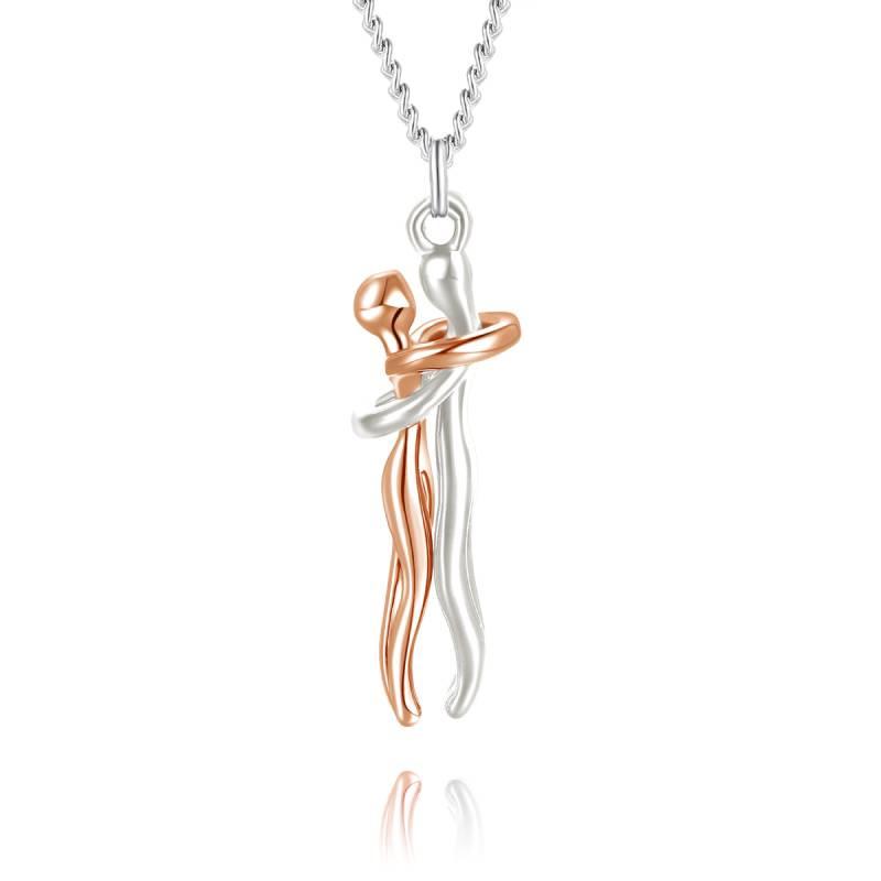 Hug Trendy Unisex Necklace Geometric Style 925 Silver Necklace Pendant