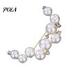 Brooch Pin, Curved Design Imitation Pearl Lapel Pin, Pearlescent Texture Badge for Coats Shirts Scarves Accessories