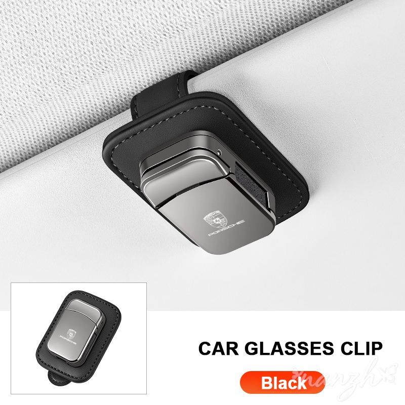 AAOM1 Sticker Car Glasses Clip Stable Universal Car Sun Visor Holoder For Porsche Panamera Cayenne Taycan Macan Carrera-GT 928 944
