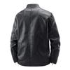 Men's Slim Fit Stand Collar Motorcycle Leather Jacket for Spring and Autumn