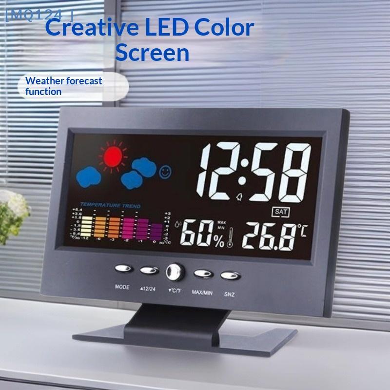 1 Set Thermometer Hygrometer Calendar Digital LCD Display Temperature And Humidity Meter Multi-functional Weather Station Clock