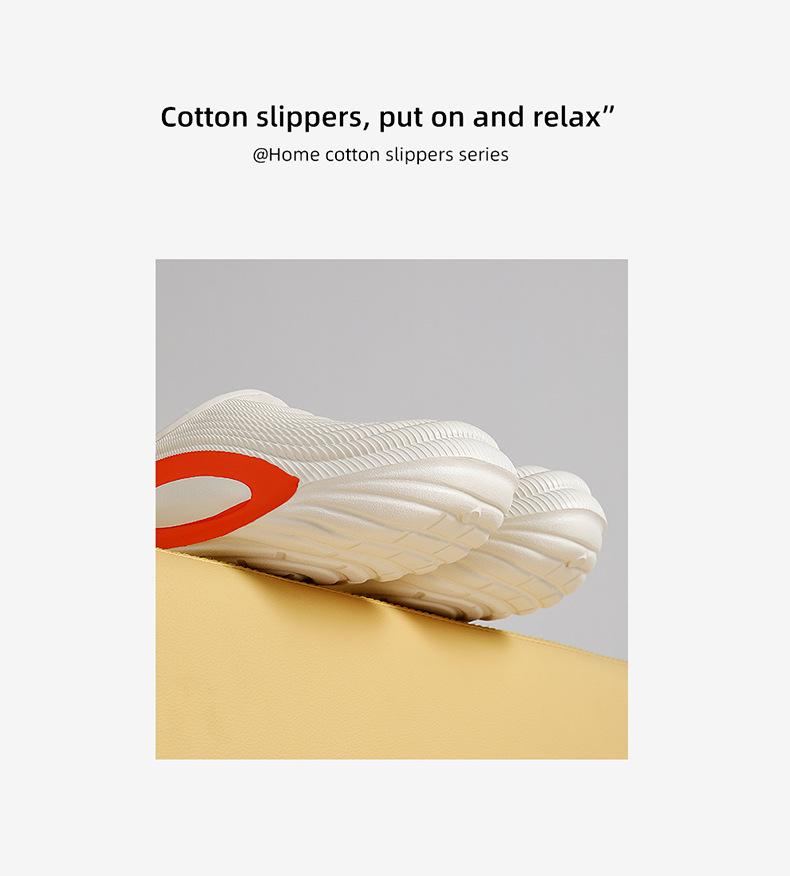 Men's and Women's Waterproof Cotton Slippers - Warm, Non-slip, Wear-resistant, Soft Sole for Autumn/Winter Outdoor Wear.