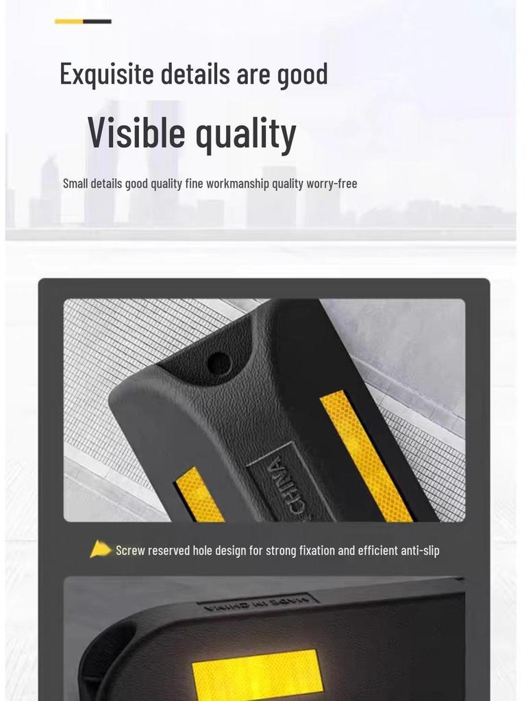 Rubber and Plastic Wheel Chock & Bollard: Car Stop, Anti-Collision Block, Curb Ramp, Parking Lot Vehicle Stopper