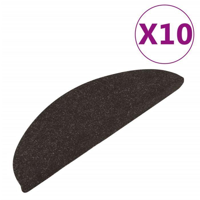 VidaXL Tapis d'Escalier Auto-adhésifs 10 pcs, Moquettes de Marches Antidérapantes, Protections d'Escalier, Décorations 355254