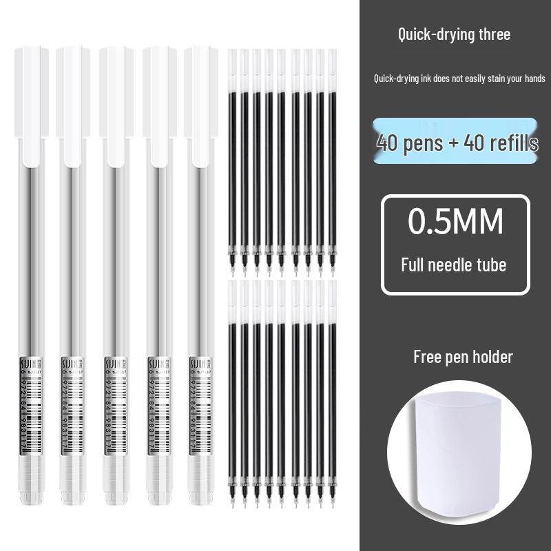 Bolígrafo Negro Minimalista de 0.5mm - Secado Rápido, Bolígrafo de Firma de Alto Valor para Estudiantes