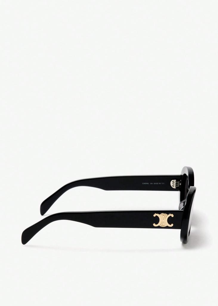 Celine Lunettes de soleil ovales noires Triomphe CL40194U-01A