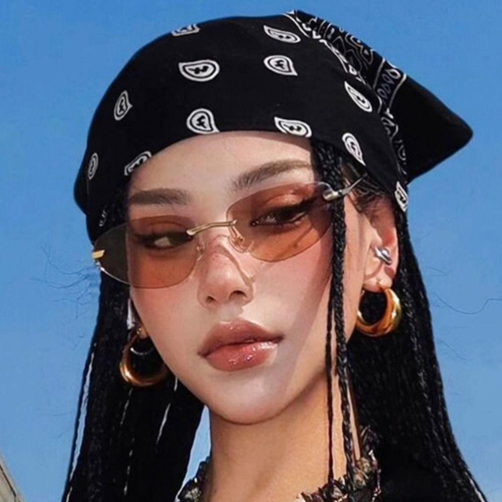 All-match Y2k Print Turban Sweet Small Square Scarf Retro Printed Headscarf  Beach