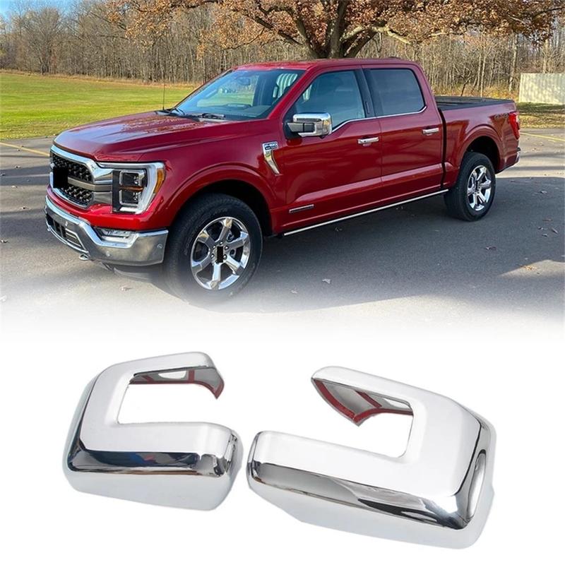 For Ford F-150 F150 2015-    ABS Carbon Fiber Door Rearview Mirror Cap Frame Cover Trims Car Styling Accessories
