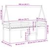 High Bed with Roof 80 x 200 cm Solid Pine Wood