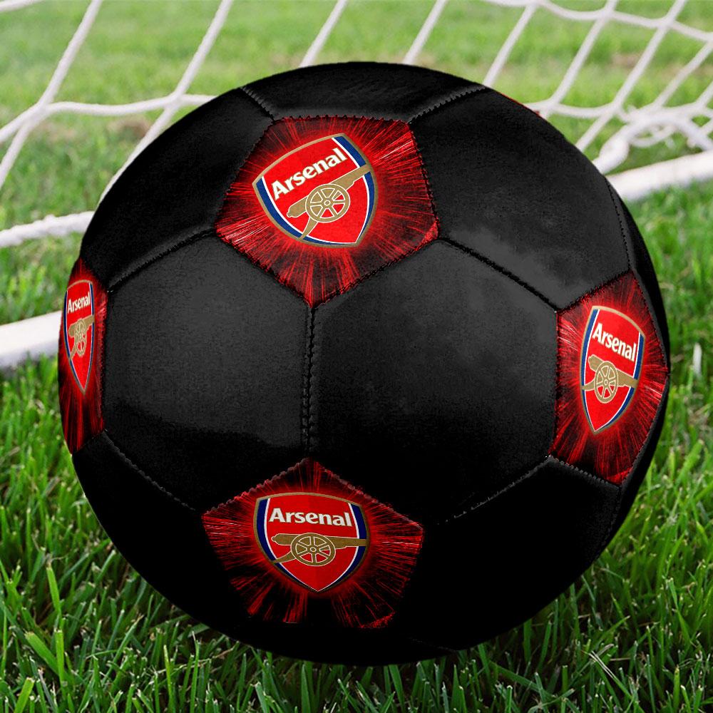 Pallone da Calcio Arsenal Football Club Taglia 5, Cucito a Macchina in PVC, Resistente e ad Alto Rimbalzo, Adatto a Tutte le Età, Merchandising per tifosi, Partite e Uso all'Aperto.