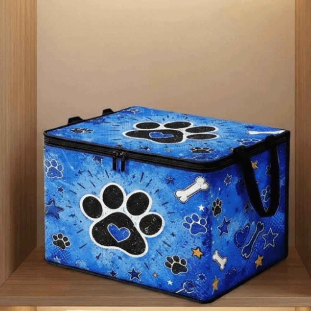 Dust-proof Paw Print Storage Box Large Capacity Fabric Storage Box Wardrobe Organizer for Home