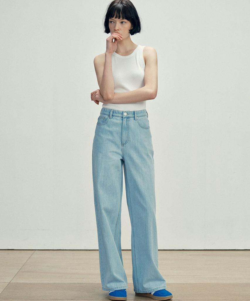 Marop 9164 Lightweight Wide Denim Pants (Light Indigo)