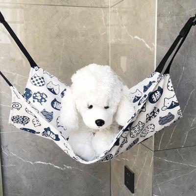 Adjustable Canvas & Plush Cat Hammock for Cage, Spring/Autumn