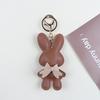 Trendy Cartoon Bowknot Bunny Keychain - Cute PU Pendant for Bags & Phones