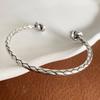 100% Solid 925 Sterling Silver Metal Bracelet for Women Vintage Handmade Simple Retro Black Stone Bracelet Birthday Gift Party