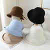 Women's Bucket Hat Elegant Lady Fisherman Cap With Bow Wide Brimmed Spring Summer Hats For Women Cloth Foldable Sunhat New
