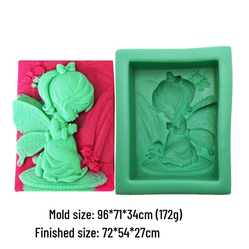 Retro Praying Angel Garden Fairy Silicone Mold for Soap, Candle, or Plaster Epoxy