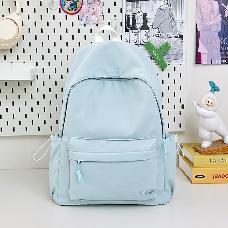 New trendy fashion simple solid color high value nylon going out travel leisure backpack