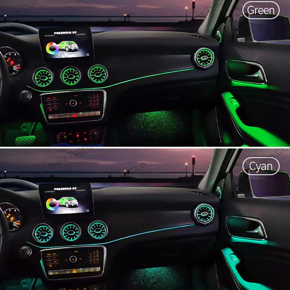 For Mercedes-Benz A CLA GLA W176 W117 W156 Ambient Light Kit Turbine Air Vent 64 Colors Light