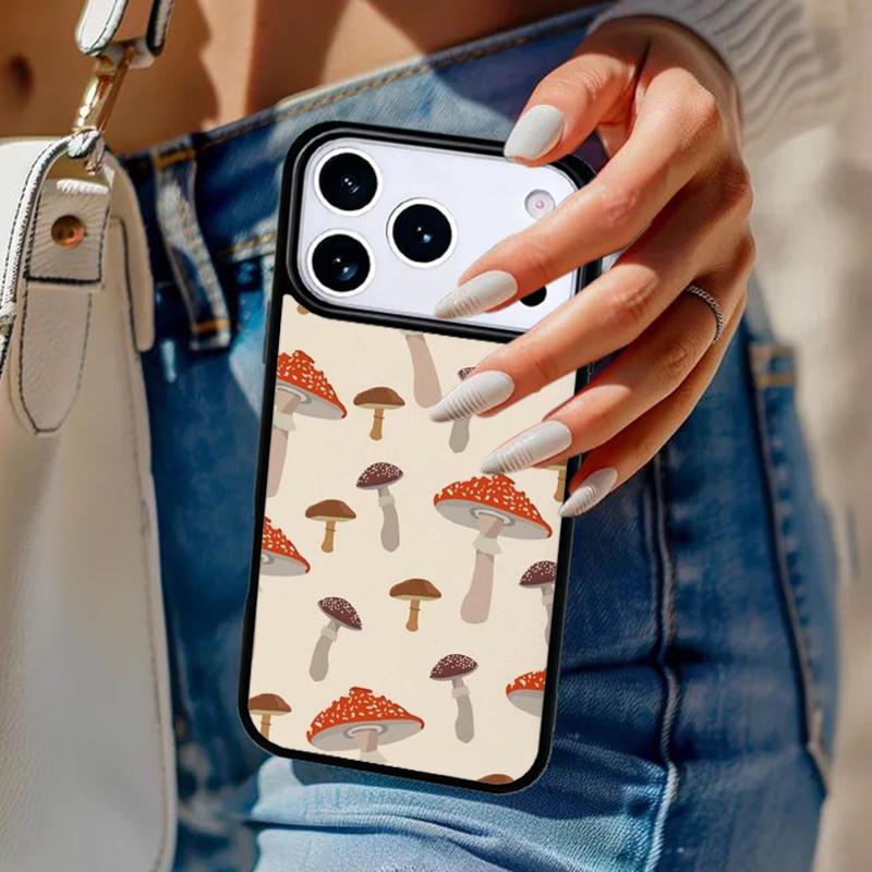 Mushroom Soft Phone Case For iPhone 17 Air 14 15 13 12 Max Cover For Apple 16e 11 Pro Max Plus Coque