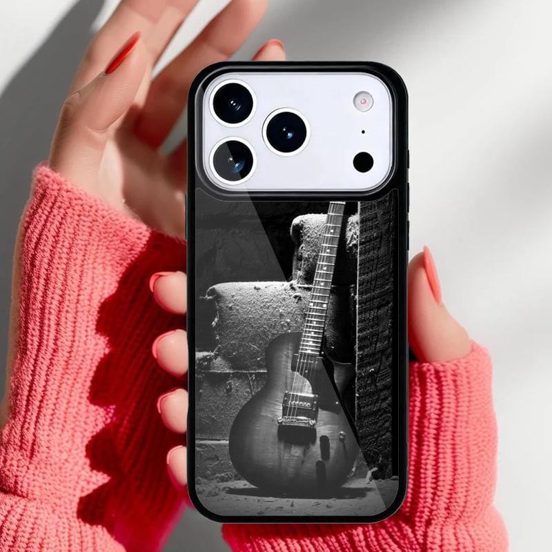 Vintage Music Guitars soft Phone Case for iPhone 17 Air 16e 15 14 13 Pro Max Back Cover for 12 11 Pro Coque